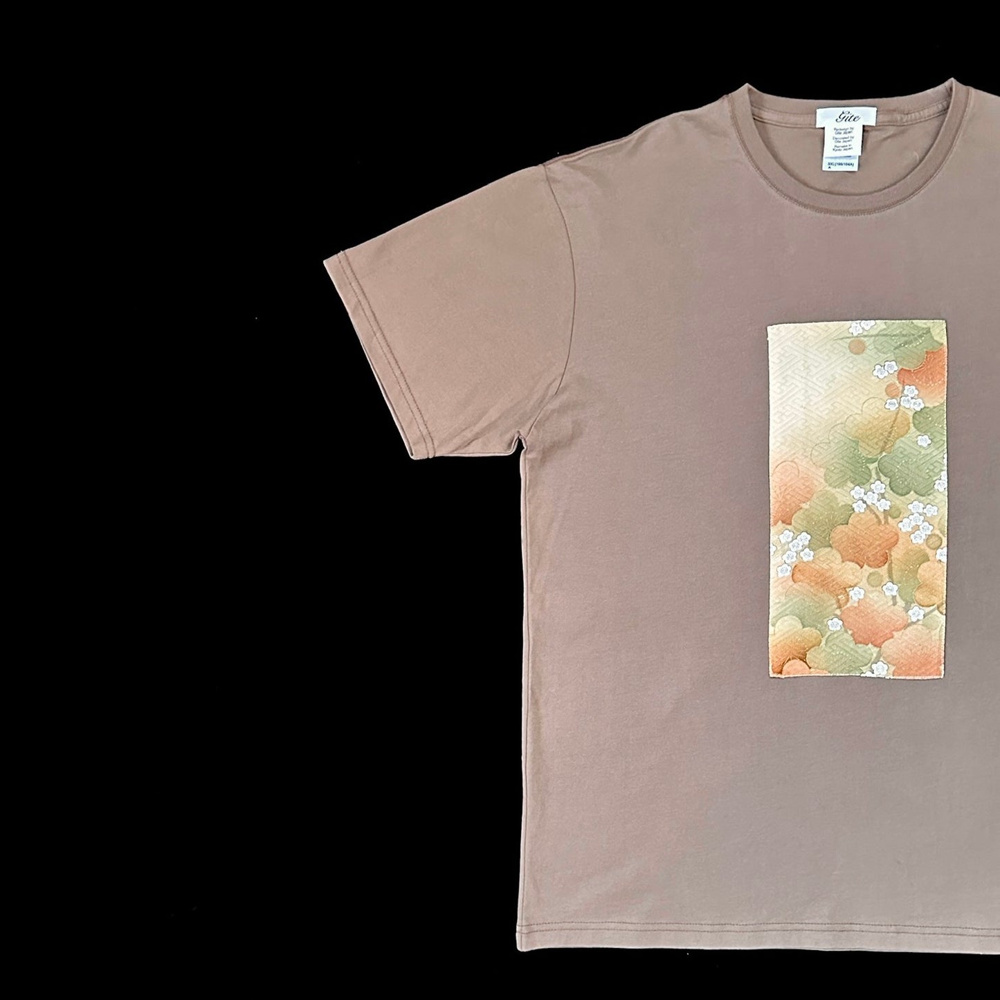 Redesigned Kimono Handmade T-Shirt Loquat Tea color