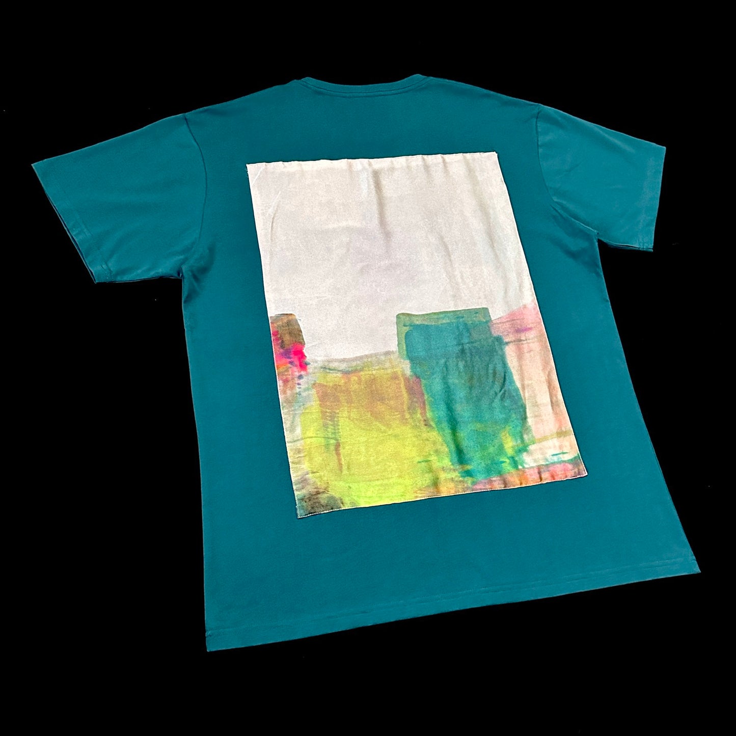 Redesigned Kimono Handmade T-Shirt Steel Blue