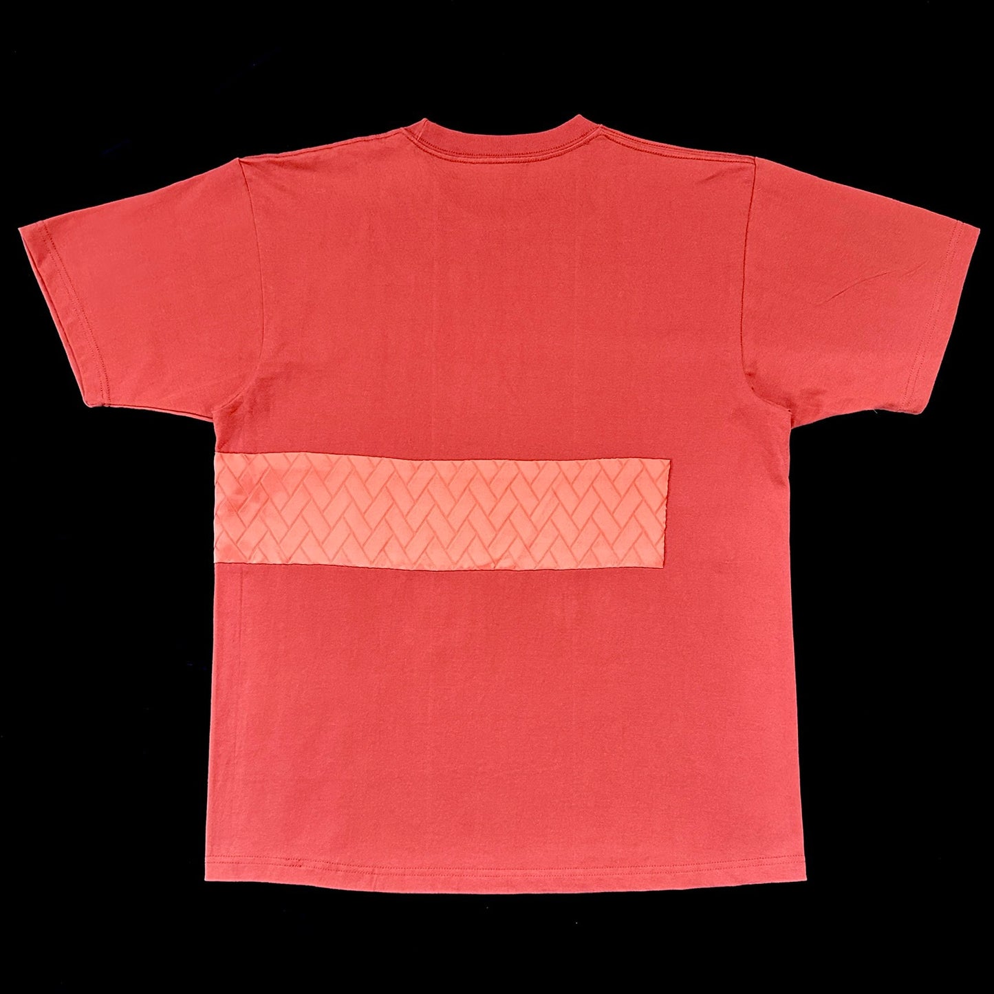 Redesigned Kimono Handmade T-Shirt Red persimmon color