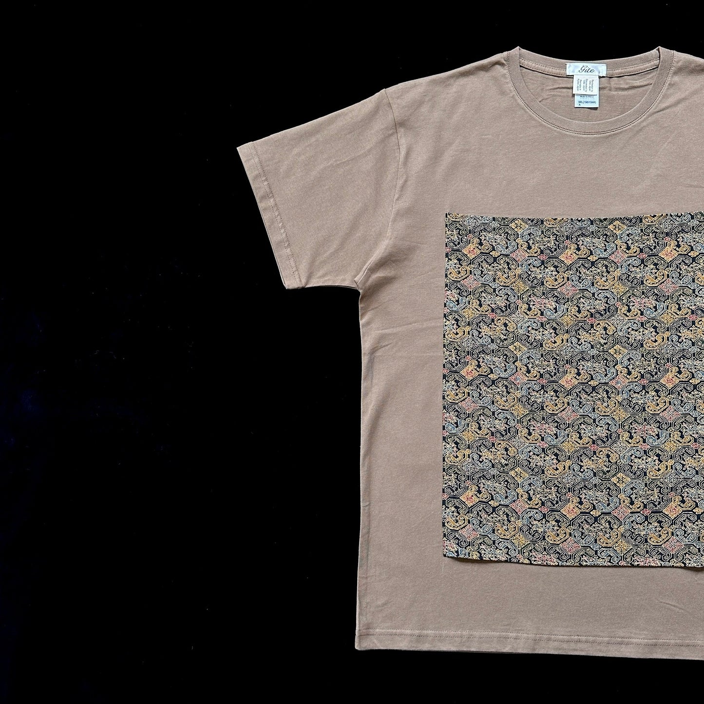 Redesigned Kimono Handmade T-Shirt Loquat Tea color