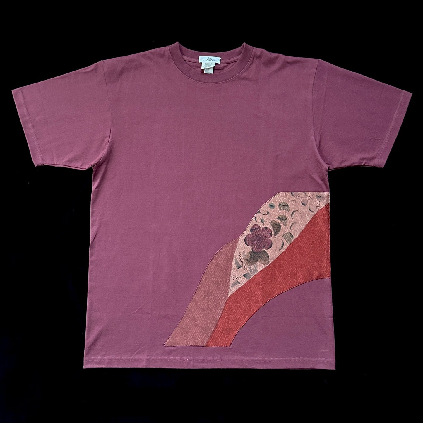 Redesigned Kimono Handmade T-Shirt Grape color