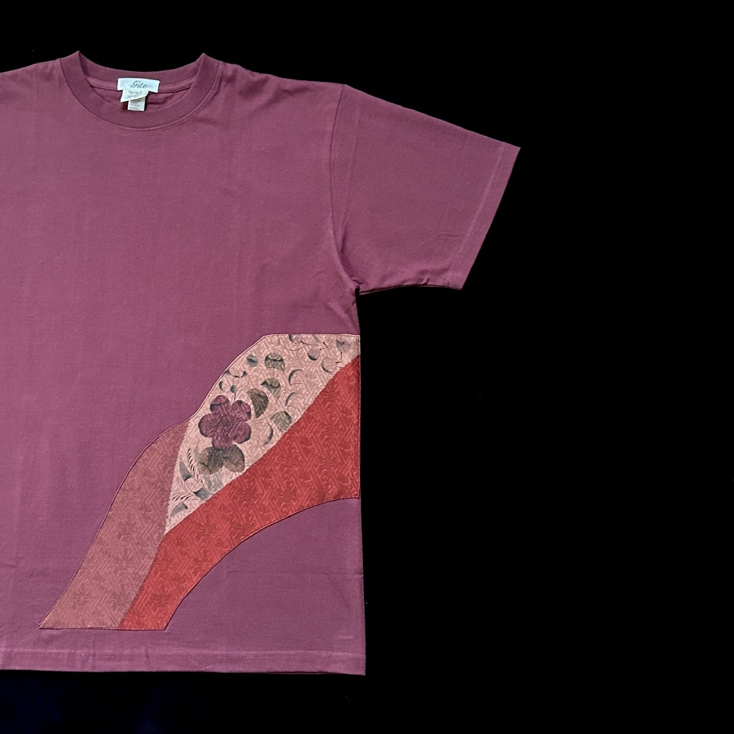 Redesigned Kimono Handmade T-Shirt Grape color