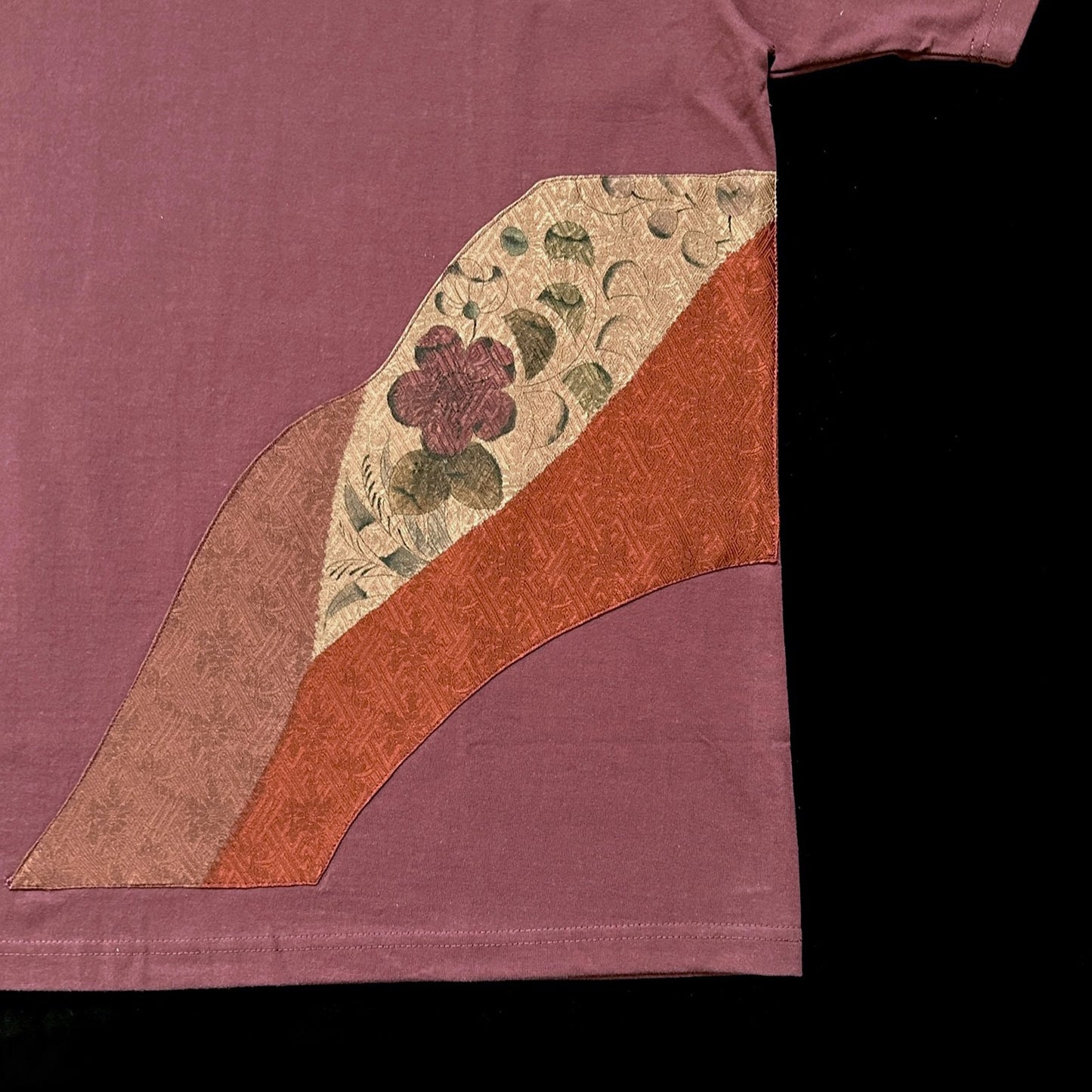 Redesigned Kimono Handmade T-Shirt Grape color