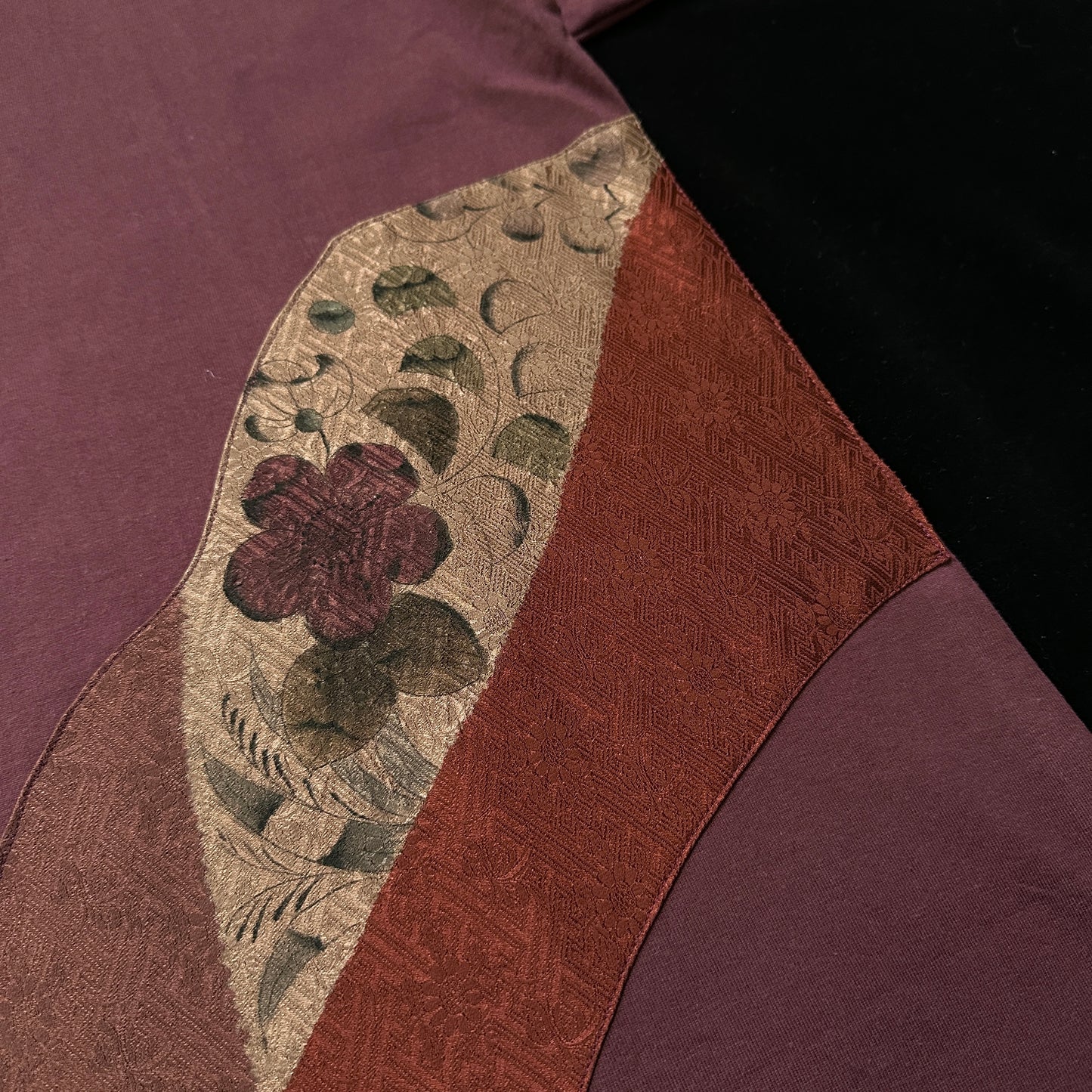 Redesigned Kimono Handmade T-Shirt Grape color