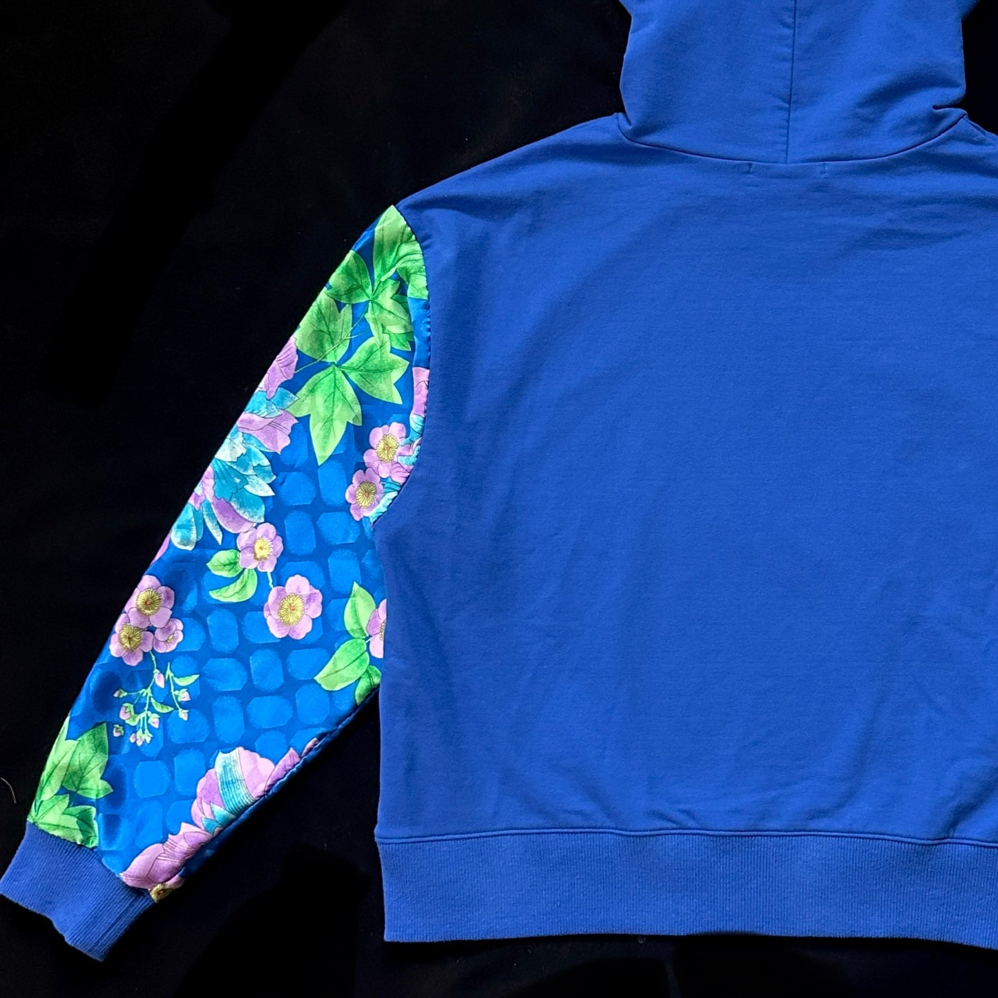 Redesigned Kimono Handmade Hoodie Japanese Iris color