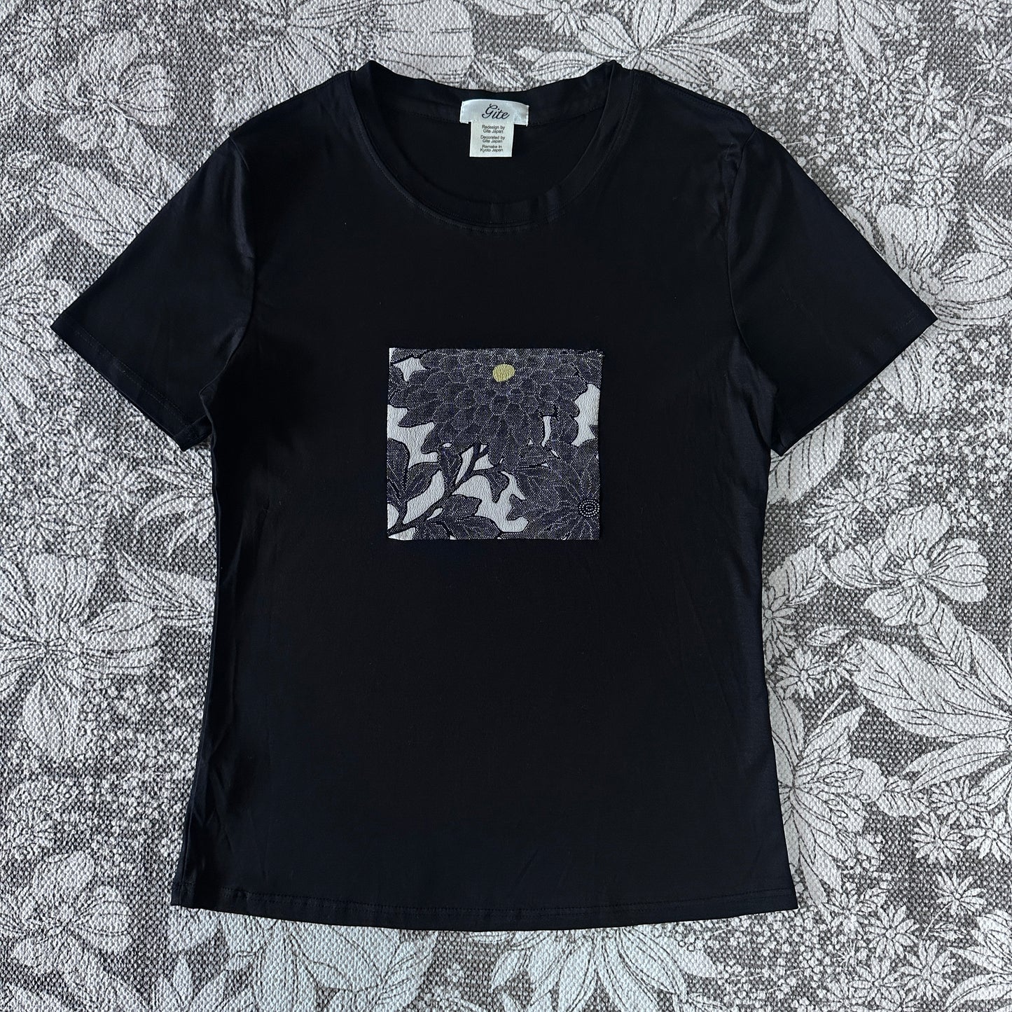 Redesigned Kimono Handmade T-Shirt Black