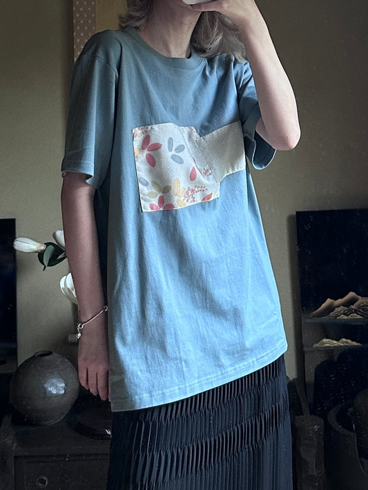 Redesigned Kimono Handmade T-Shirt Periwinkle Blue