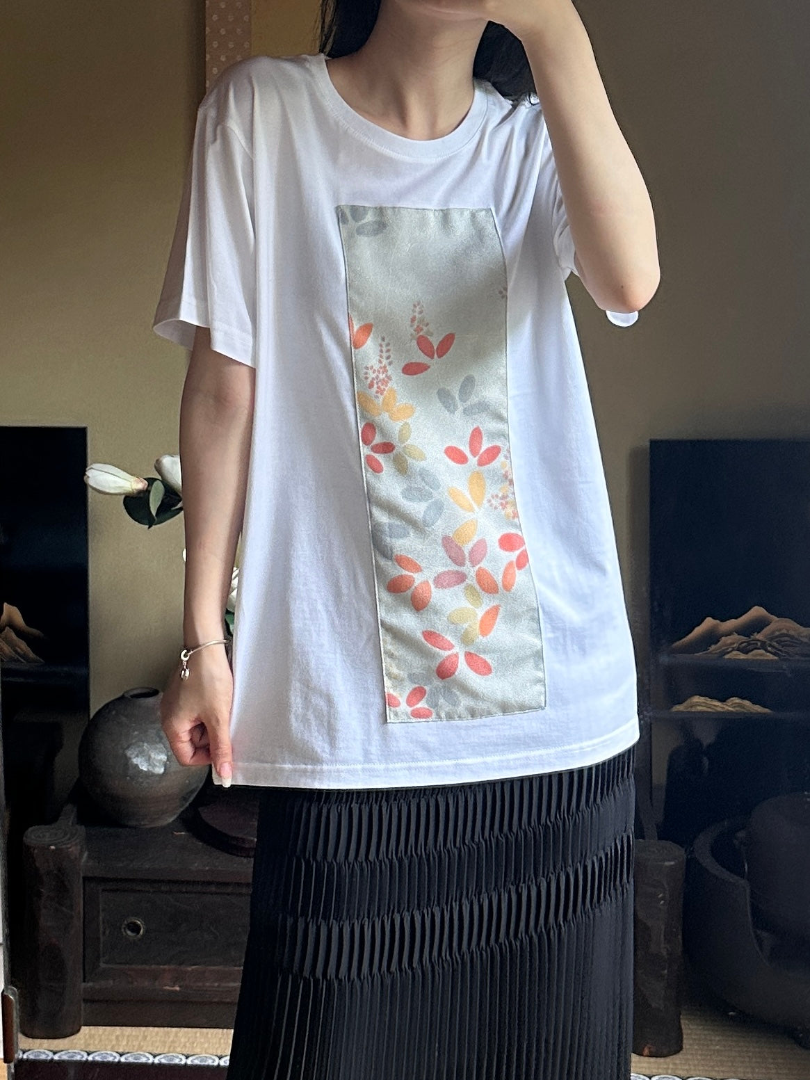 Redesigned Kimono Handmade T-Shirt White