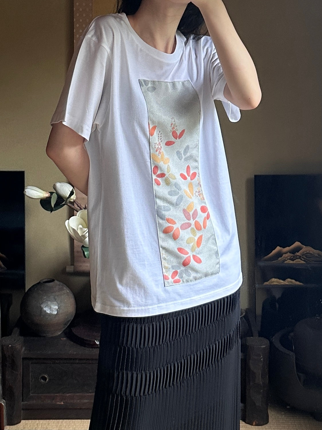 Redesigned Kimono Handmade T-Shirt White