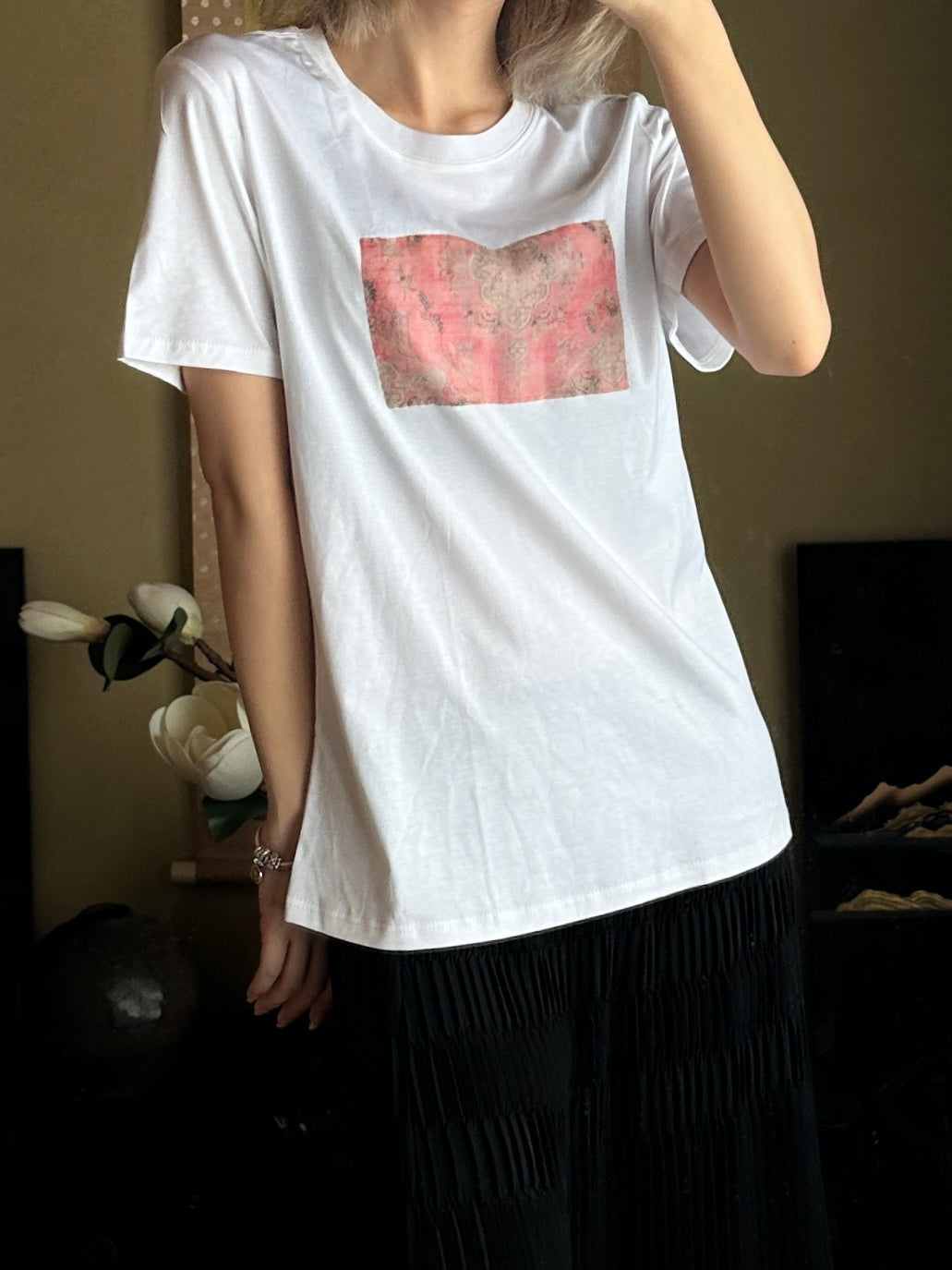 Redesigned Kimono Handmade T-Shirt White