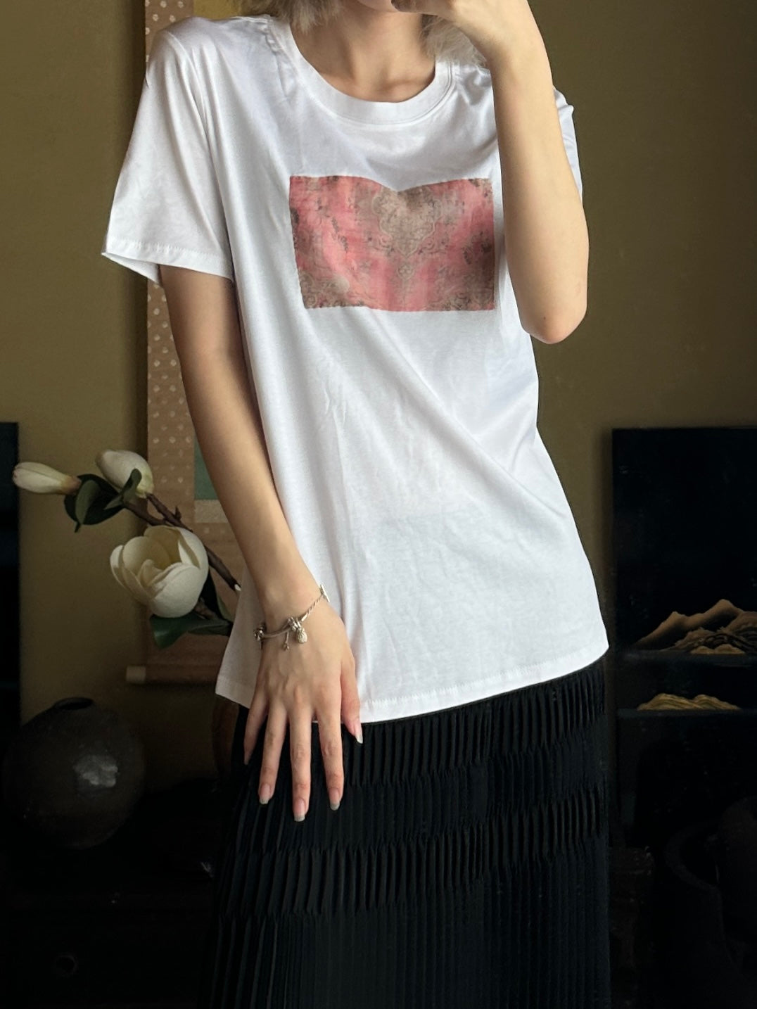 Redesigned Kimono Handmade T-Shirt White