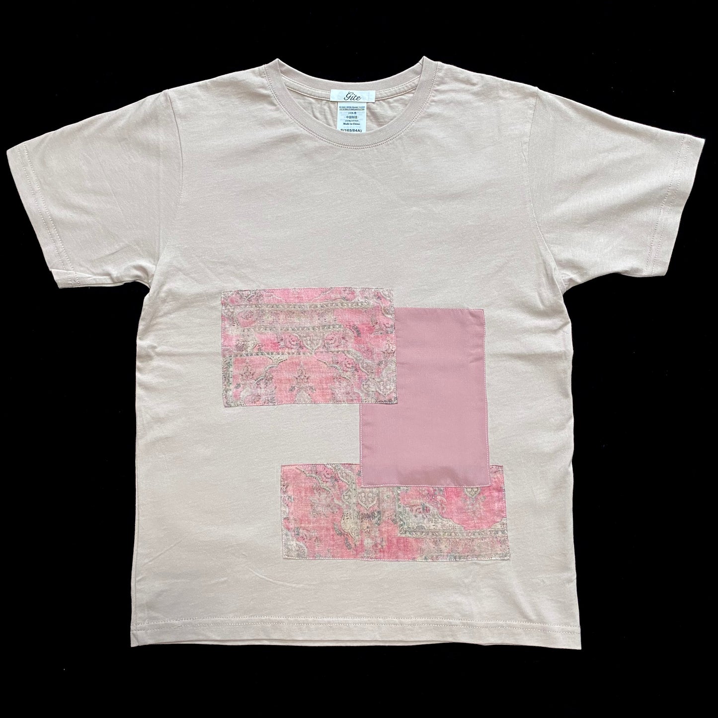 Redesigned Kimono Handmade T-Shirt Pale Persimmon Color