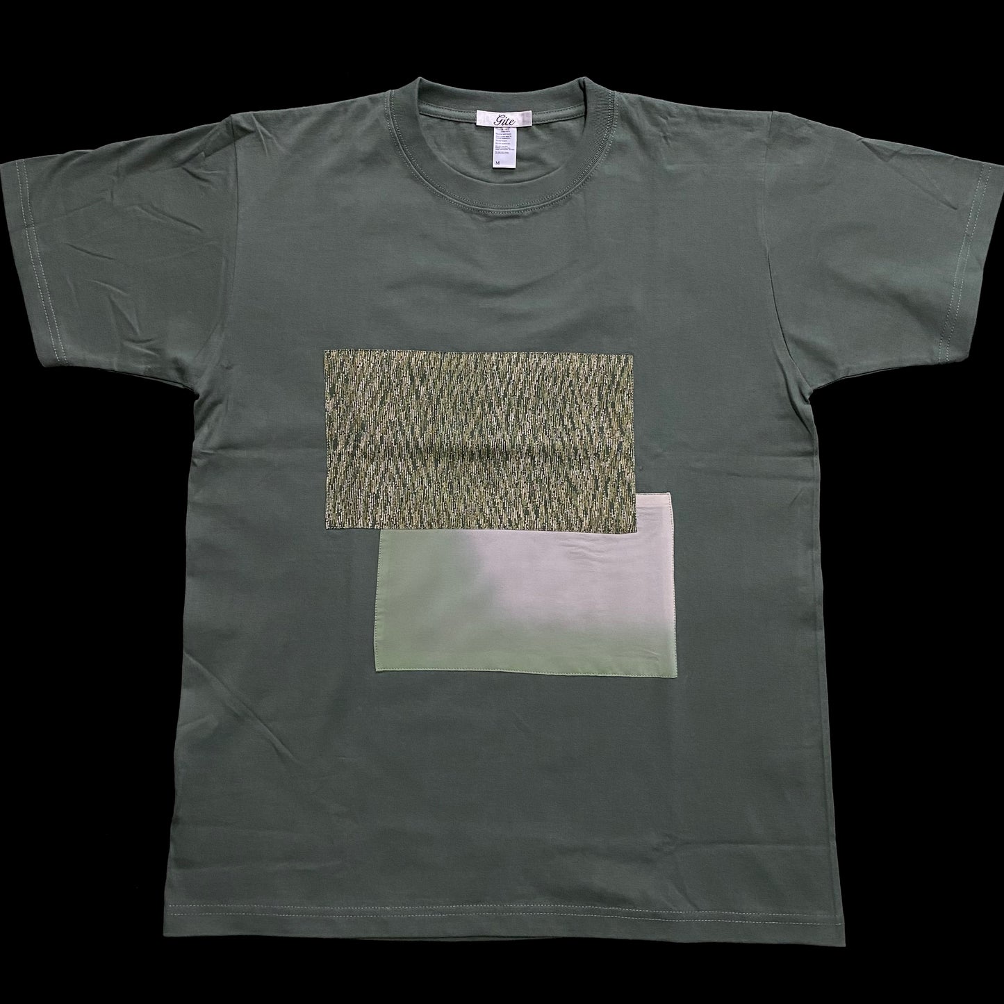 Redesigned Kimono Handmade T-Shirt Green tea color