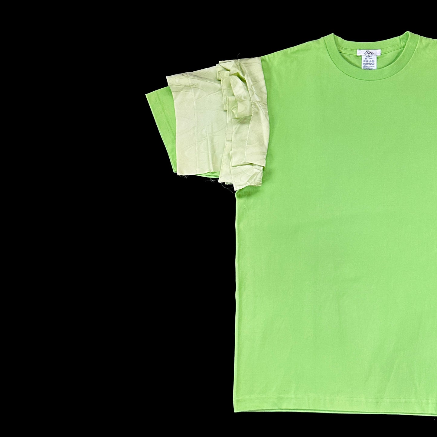 Redesigned Kimono Handmade T-Shirt Fresh Green color