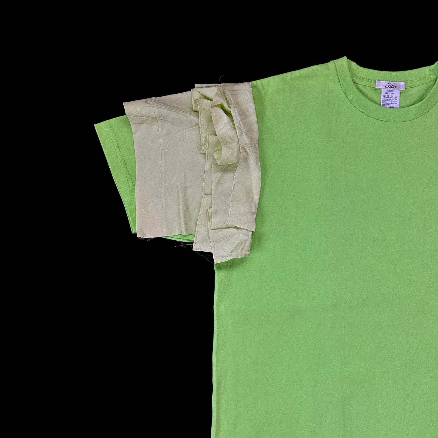 Redesigned Kimono Handmade T-Shirt Fresh Green color