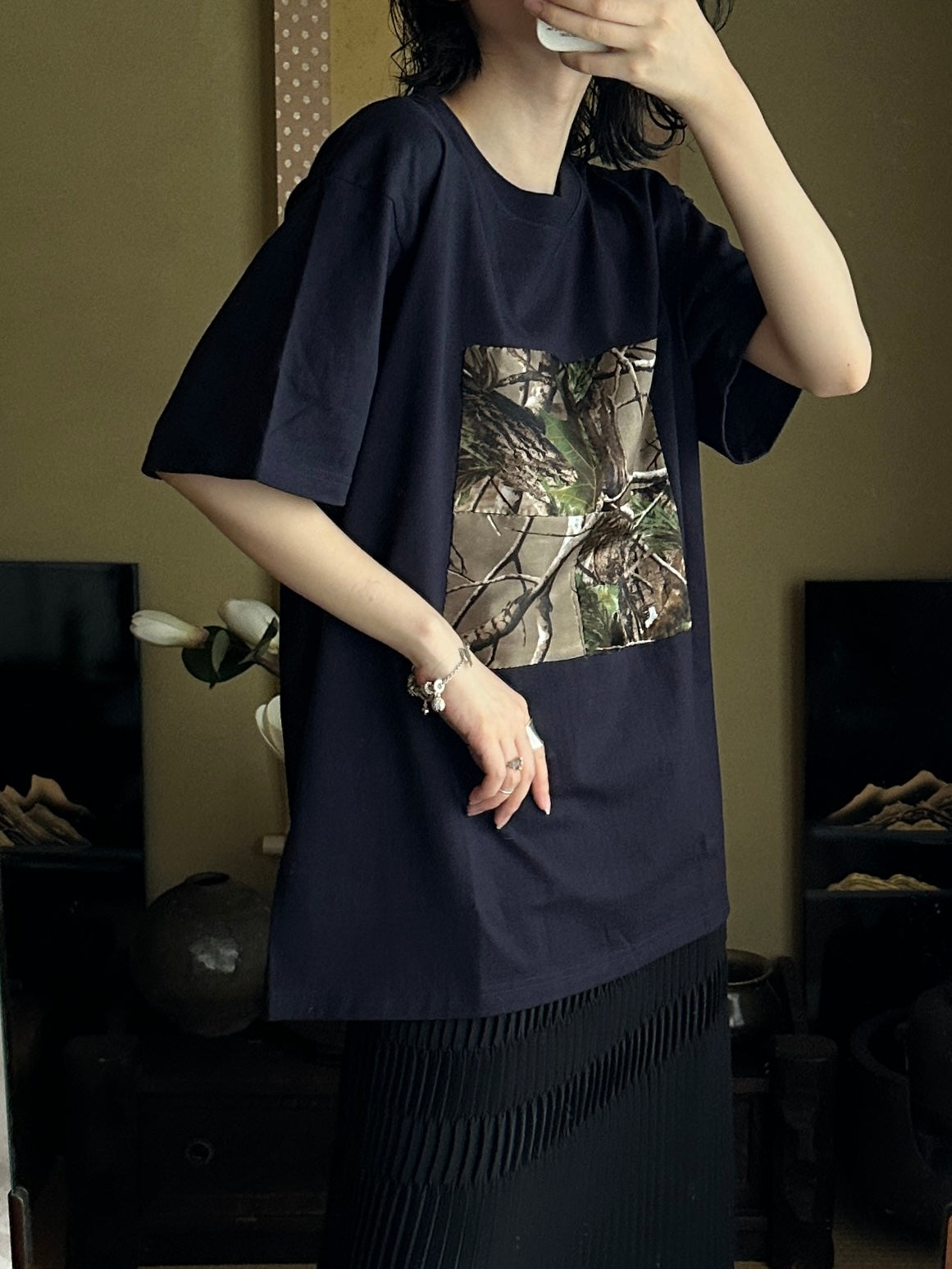 Redesigned Kimono Handmade T-Shirt Berlin Blue