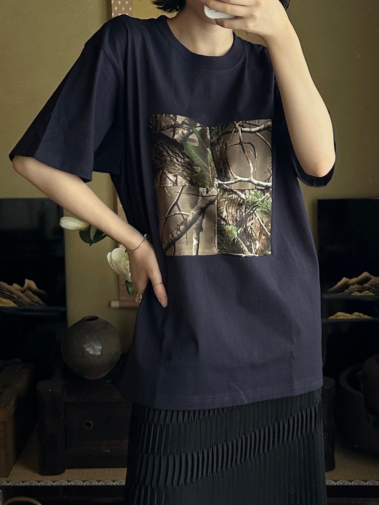 Redesigned Kimono Handmade T-Shirt Berlin Blue