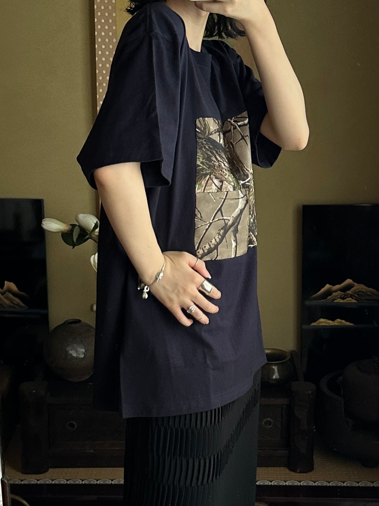 Redesigned Kimono Handmade T-Shirt Berlin Blue