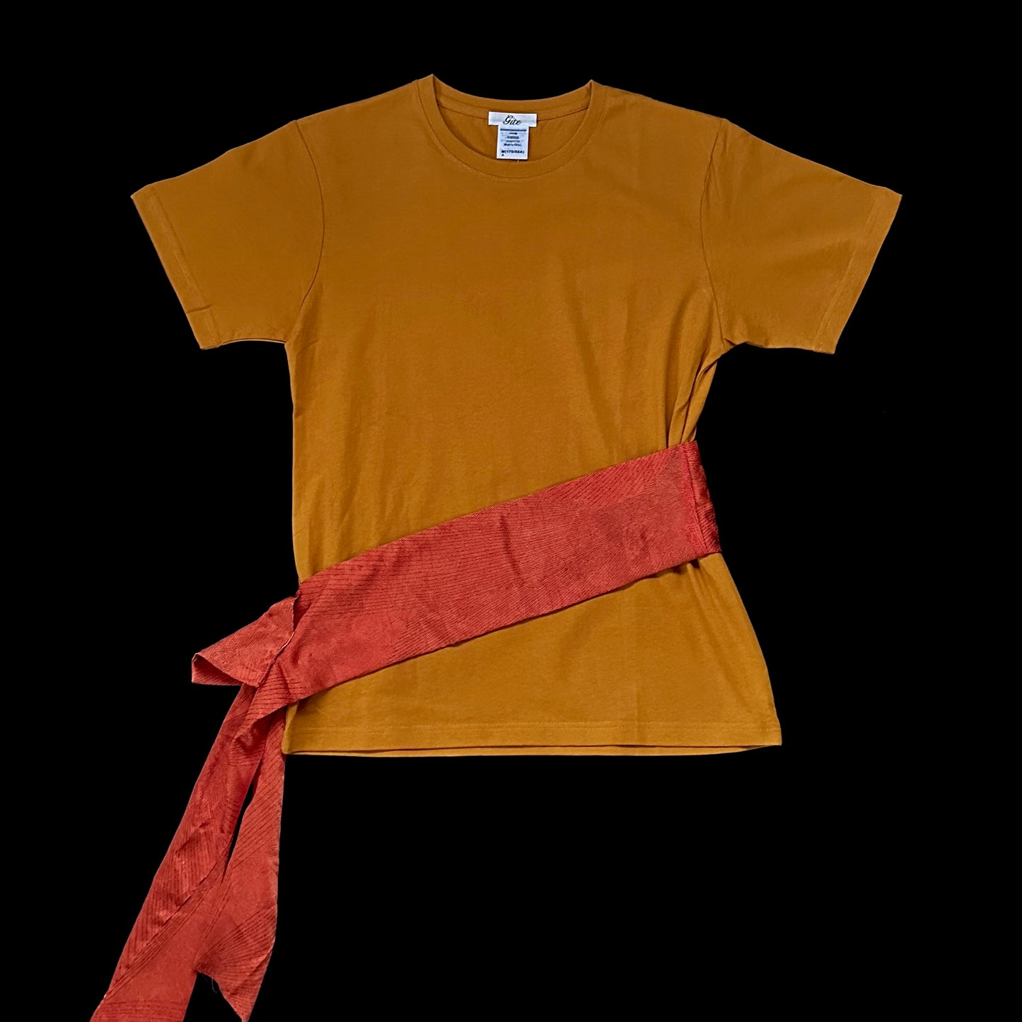 Redesigned Kimono Handmade T-Shirt Mustard Yellow