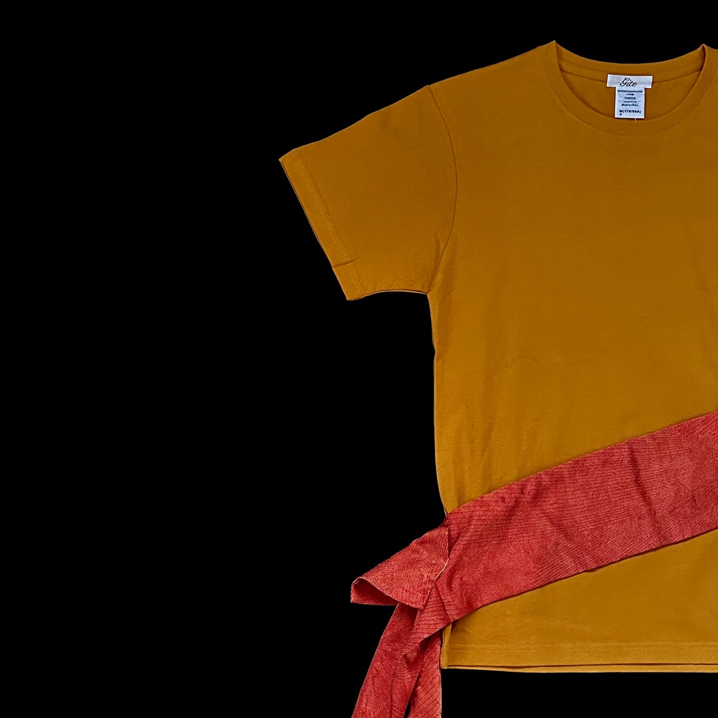 Redesigned Kimono Handmade T-Shirt Mustard Yellow