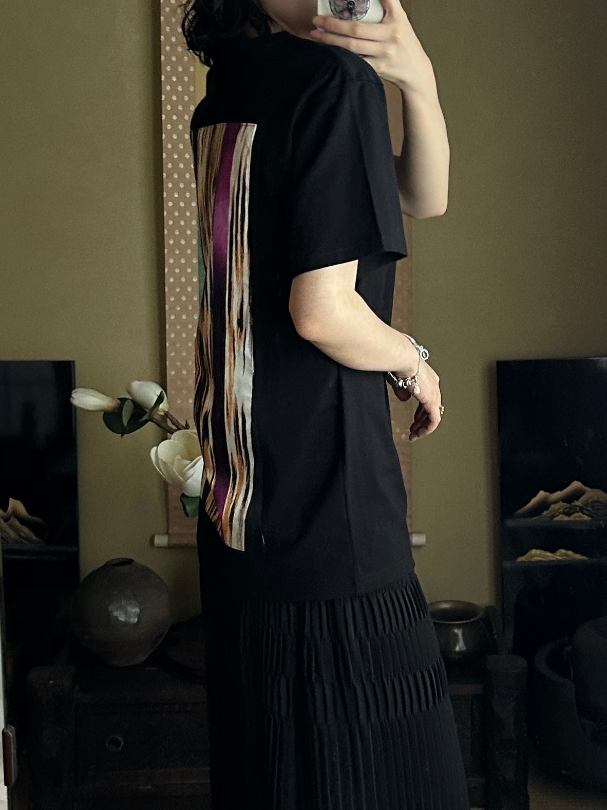 Redesigned Kimono Handmade T-Shirt Black