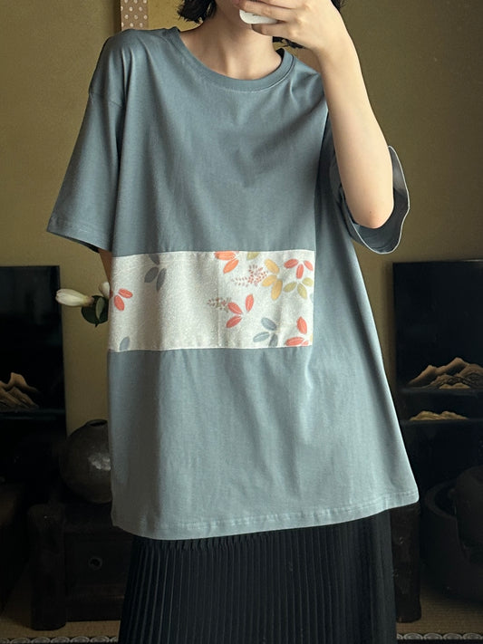 Redesigned Kimono Handmade T-Shirt Periwinkle Blue