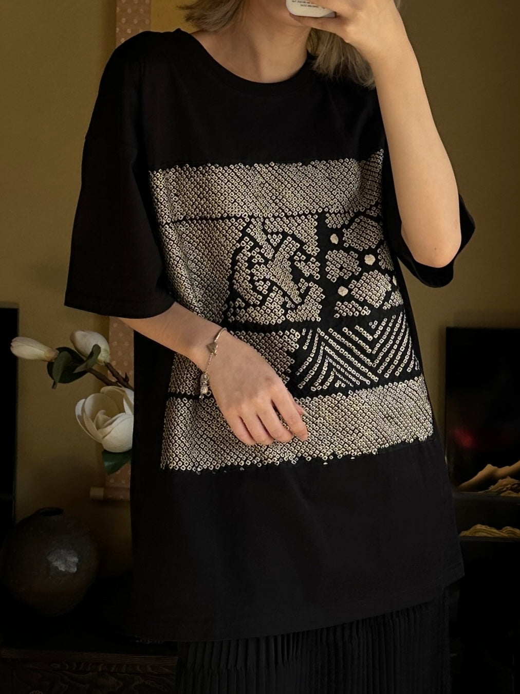 Redesigned Kimono Handmade T-Shirt Black