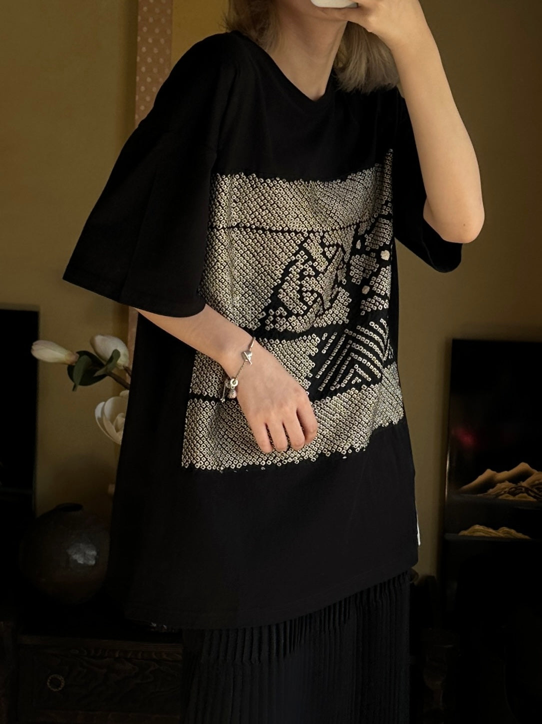 Redesigned Kimono Handmade T-Shirt Black