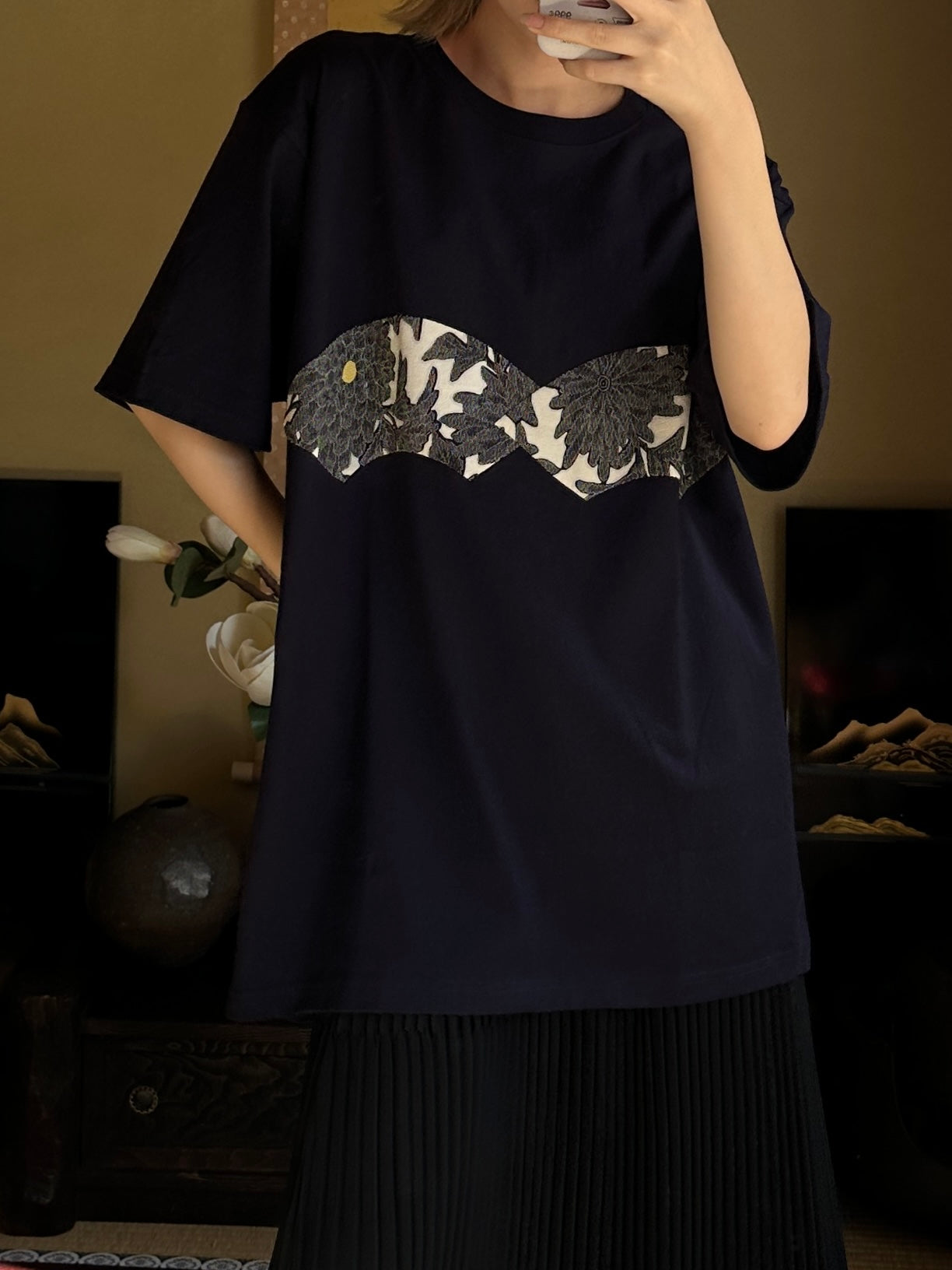 Redesigned Kimono Handmade T-Shirt Berlin Blue