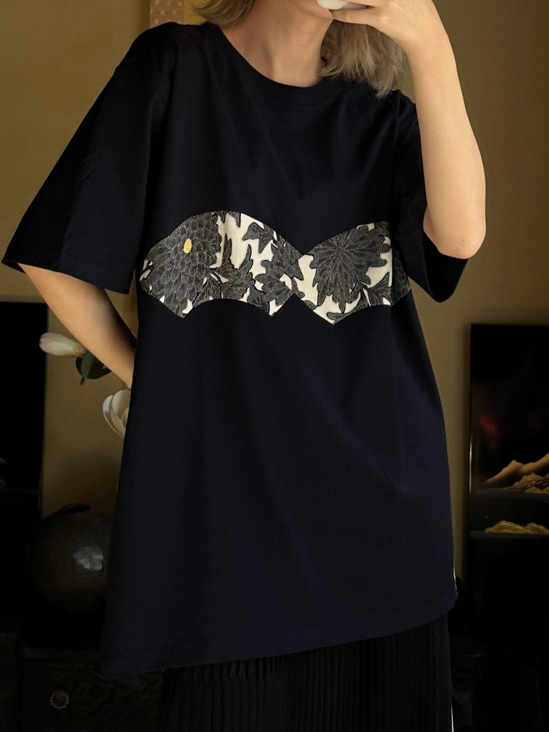 Redesigned Kimono Handmade T-Shirt Berlin Blue