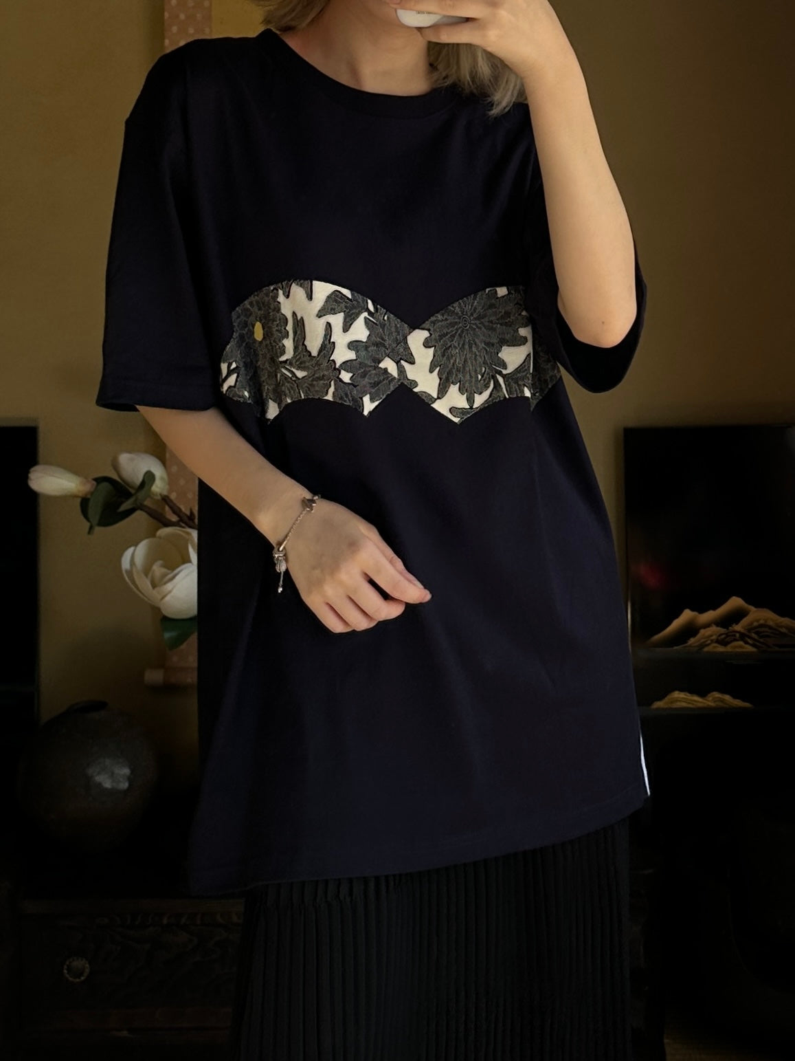 Redesigned Kimono Handmade T-Shirt Berlin Blue