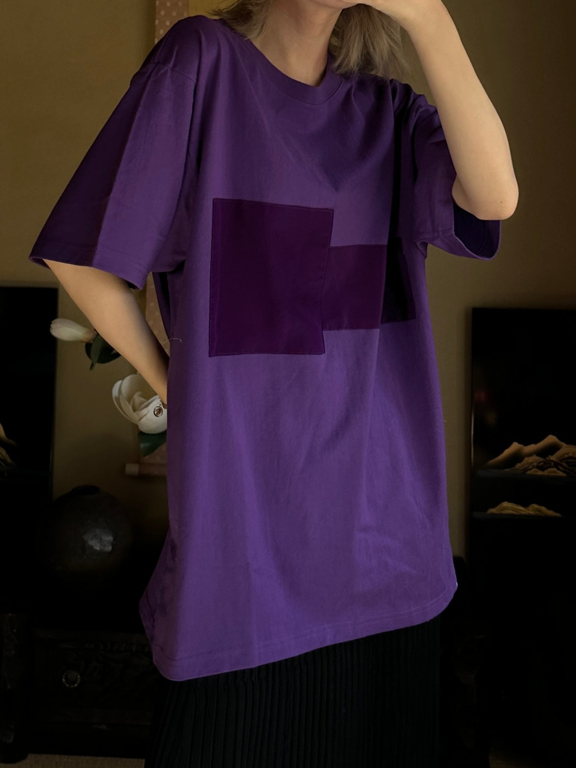 Redesigned Kimono Handmade T-Shirt Ancient Purple