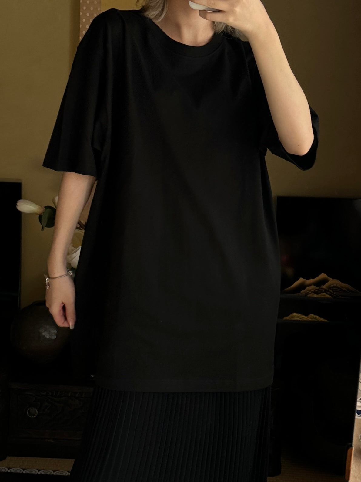 Redesigned Kimono Handmade T-Shirt Black