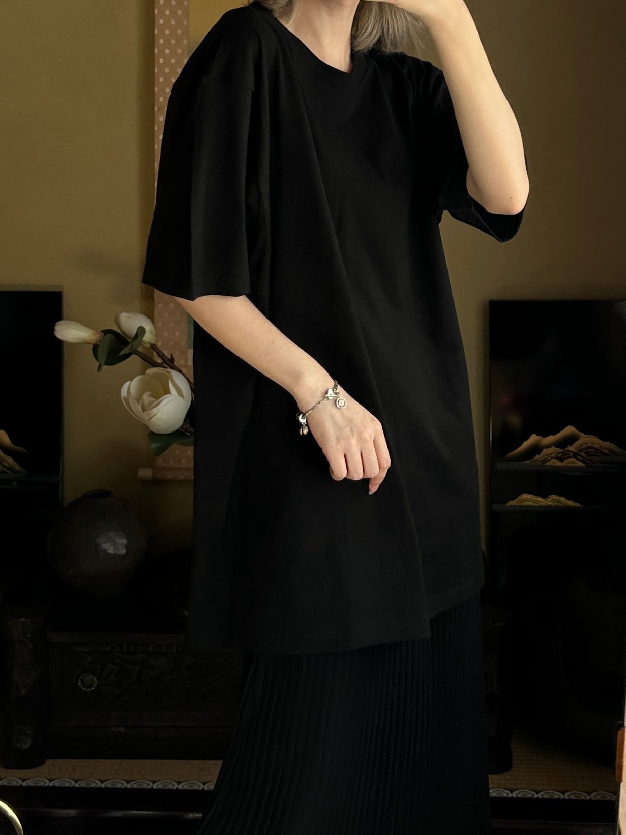 Redesigned Kimono Handmade T-Shirt Black